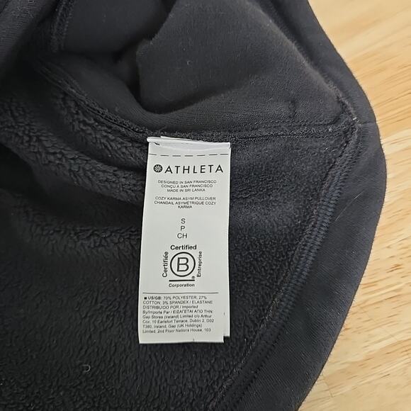 Athleta Sweatshirt Womens Size Small Cozy Karma Asym 1/4 Zip Pullover Athleisure - Picture 4 of 9